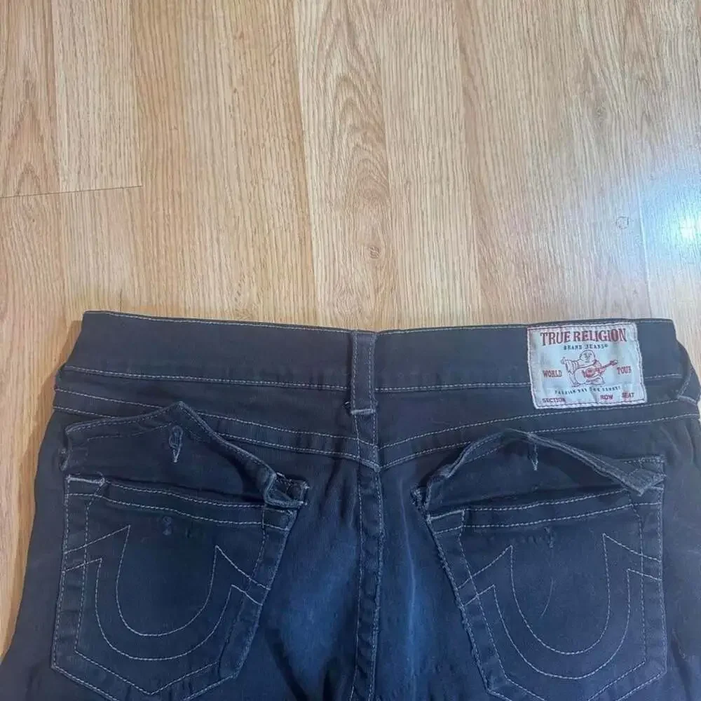 True Religion Ricky Relaxed Straight Leg Jeans Black Size 36